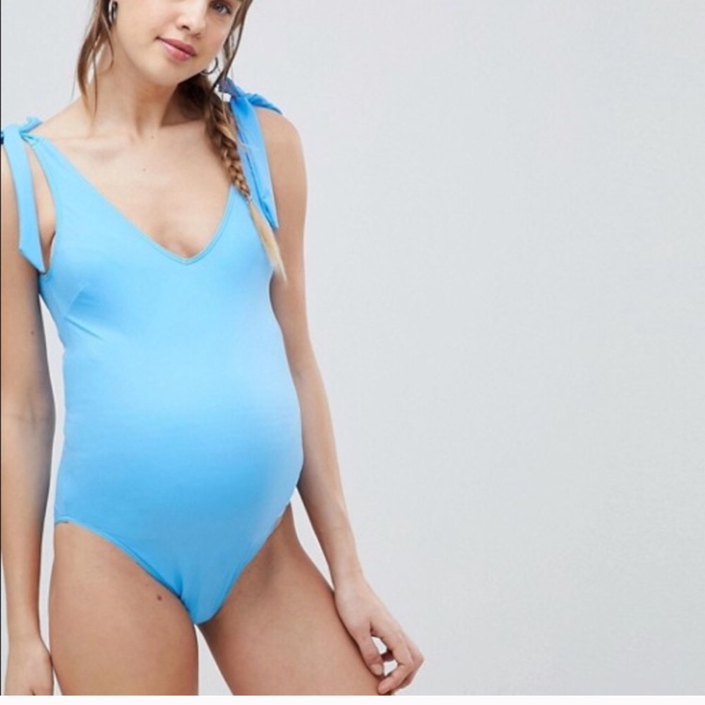 ASOS Maternity one piece swim suit blue